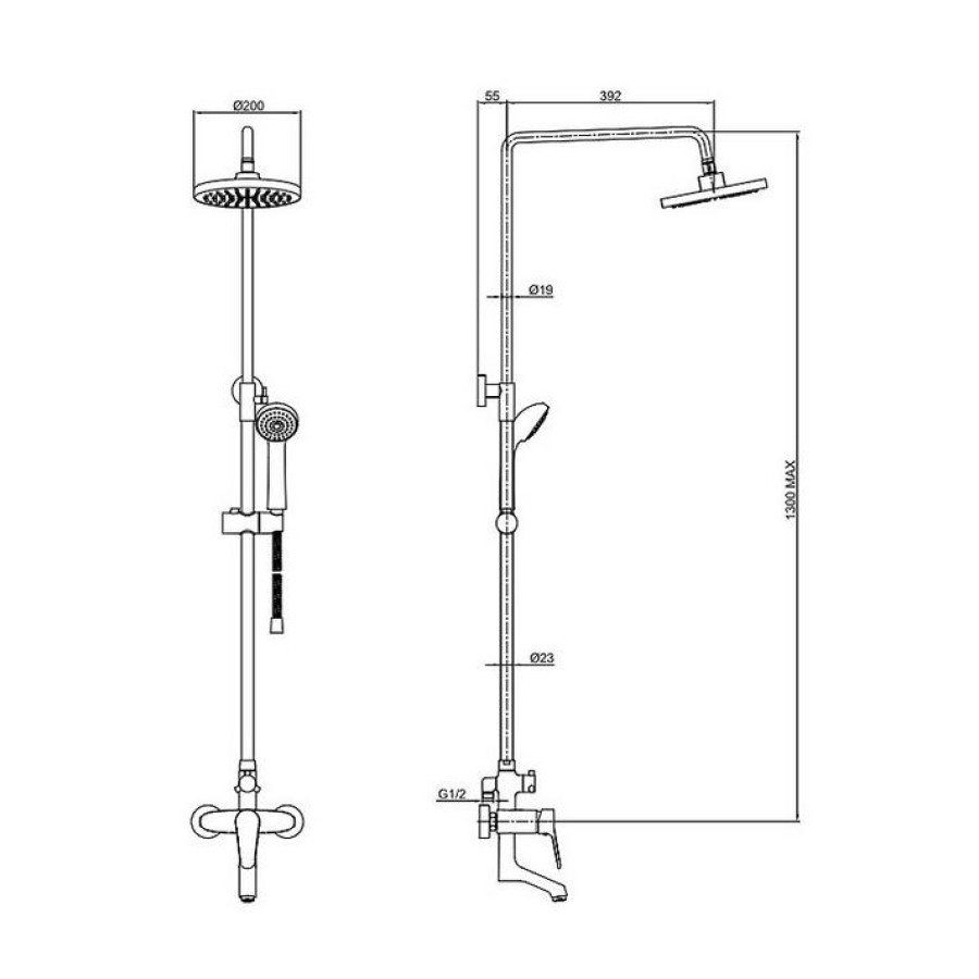 Душевая стойка Bravat ECO F6111147C-A-RUS