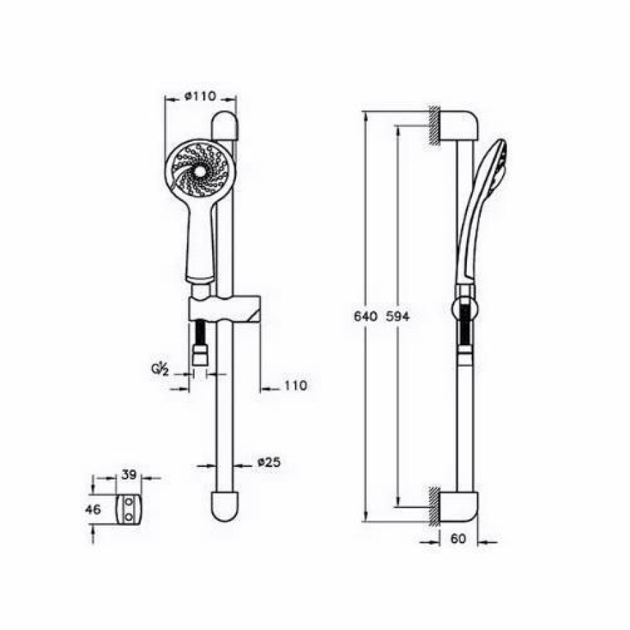 Душевой гарнитур Vitra Shower Sets Samba 3F A45680WSA