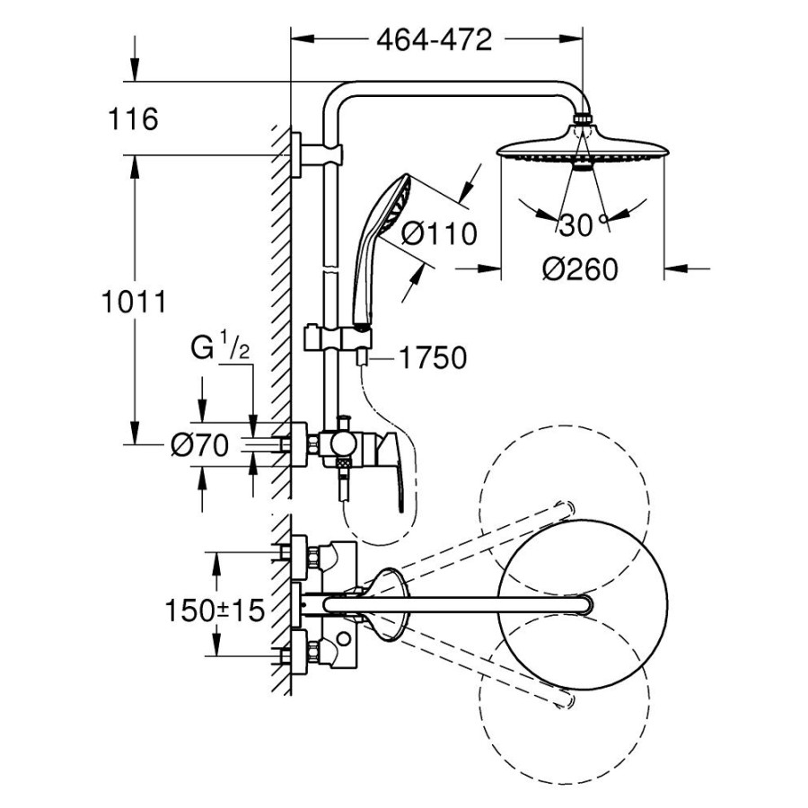 Душевая стойка GROHE Euphoria System 27473001