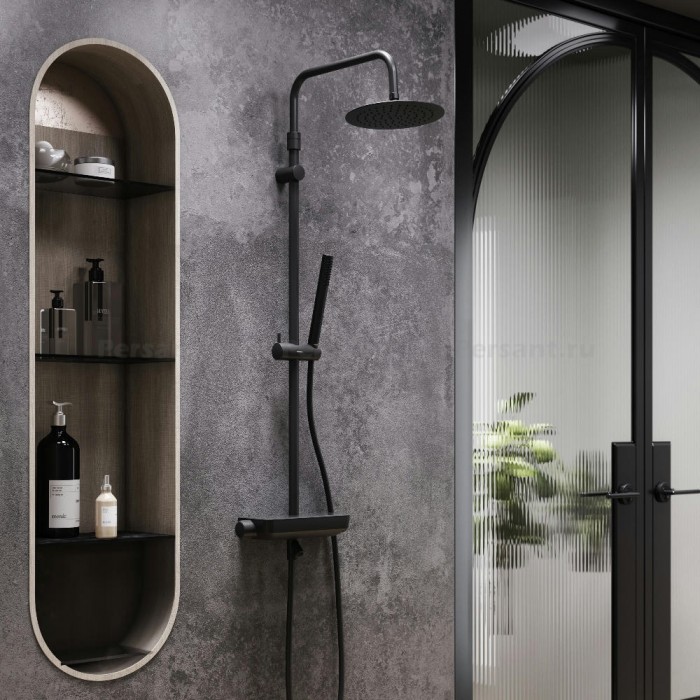 Душевая стойка Damixa Scandinavian Pure 936760300 с термостатом, черная