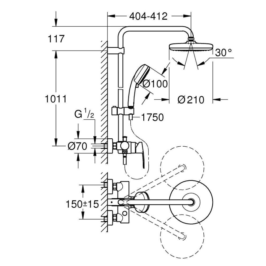 Душевая стойка GROHE Tempesta Cosmopolitan 26224001