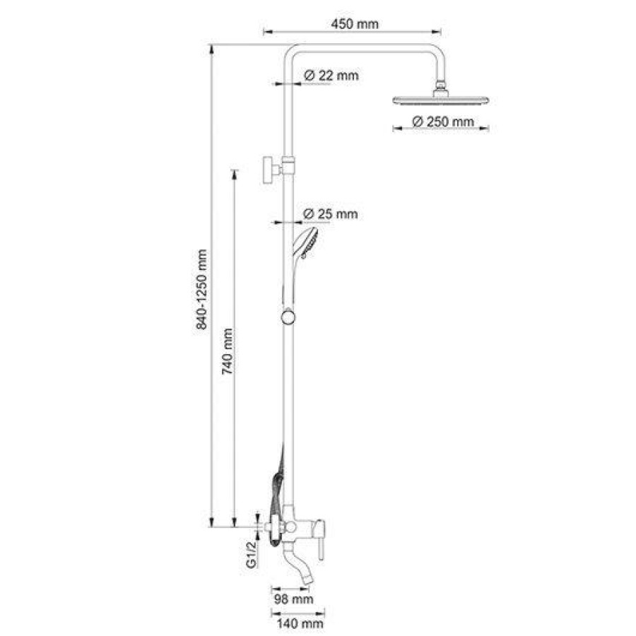 Душевая стойка WasserKRAFT A14401