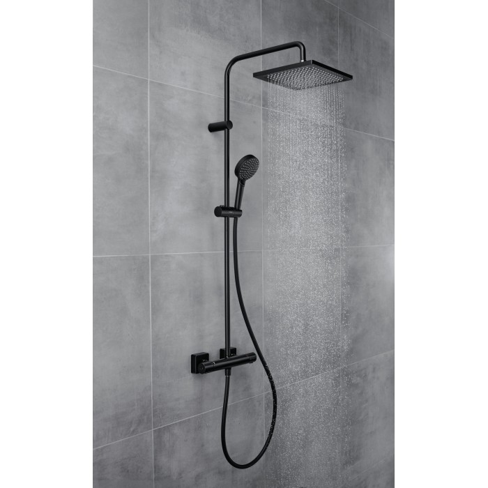 Душевая стойка Hansgrohe Vernis Shape 240 1jet 26427670 с термостатом, черная