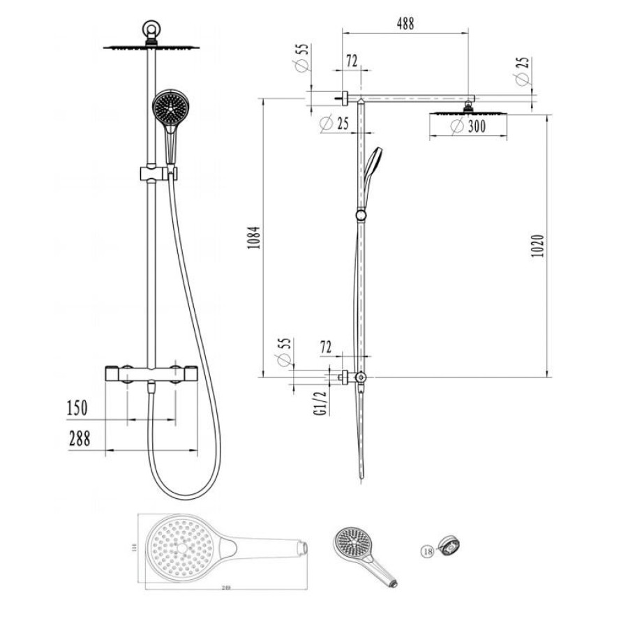 Душевая стойка Villeroy&Boch Embrace PLUS TVS1083000161