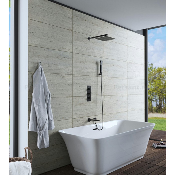 Душевой комплект Timo Petruma SX-5149/03SM с термостатом, черный матовый