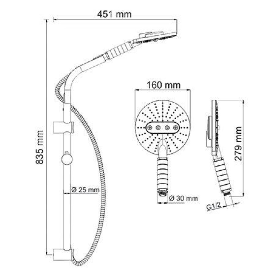 Душевой гарнитур WasserKRAFT A044