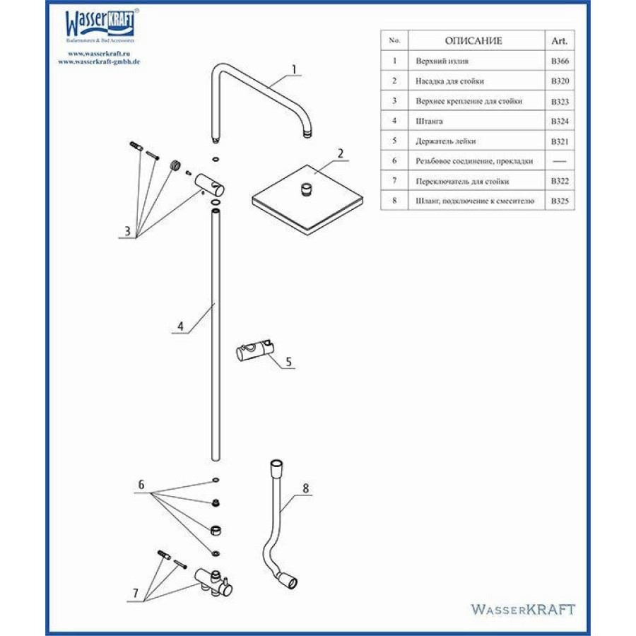 Душевая стойка WasserKRAFT A040