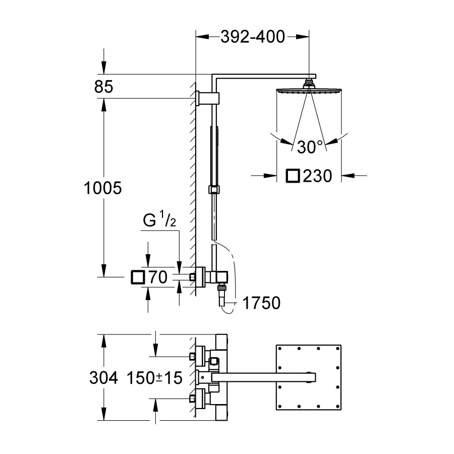 Душевая система Grohe Euphoria Cube System 26087000