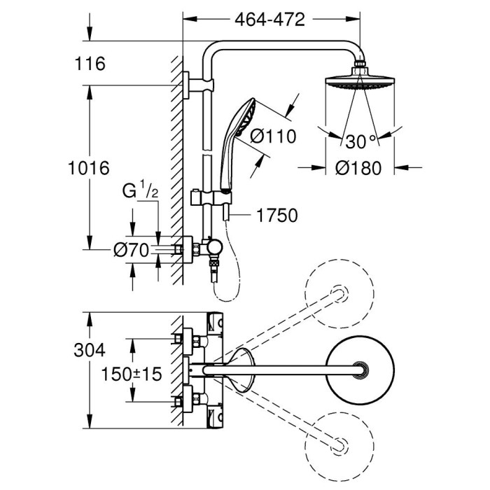 Душевая стойка GROHE Euphoria System 26418000
