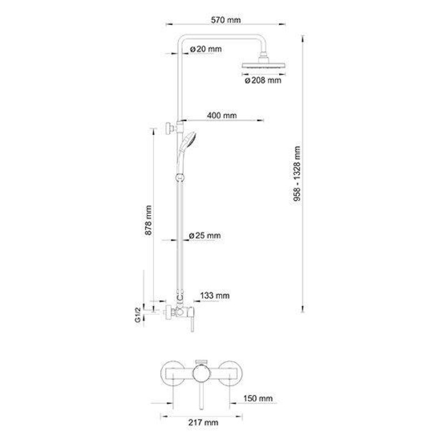 Душевая стойка WasserKRAFT A12202