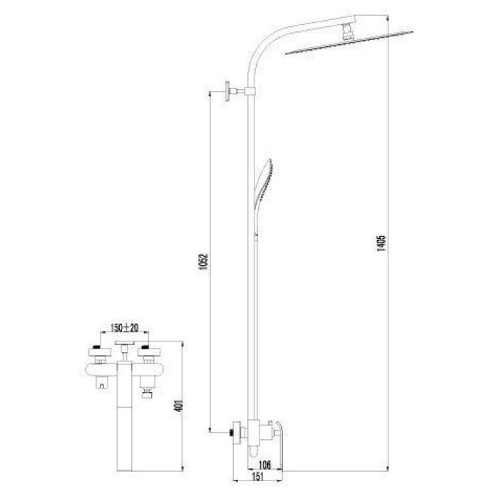 Душевая стойка Lemark Melange LM4960CW