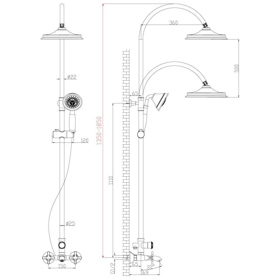 Душевая стойка Lemark Duetto LM5762C