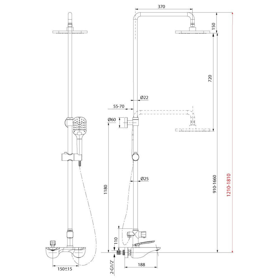 Душевая стойка Lemark Bellario LM6862C