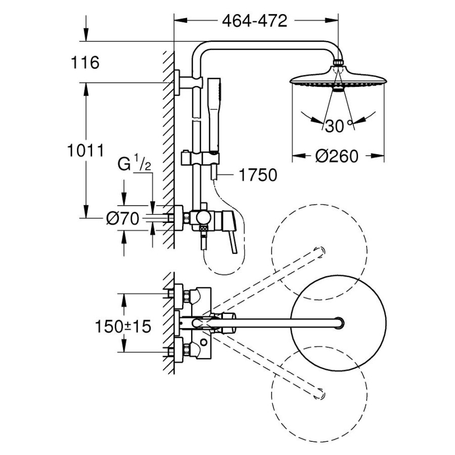 Душевая стойка GROHE Euphoria System 23061002