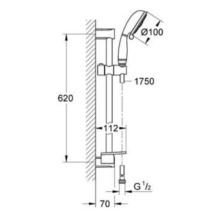 Душевой гарнитур GROHE TEMPESTA NEW 27609001