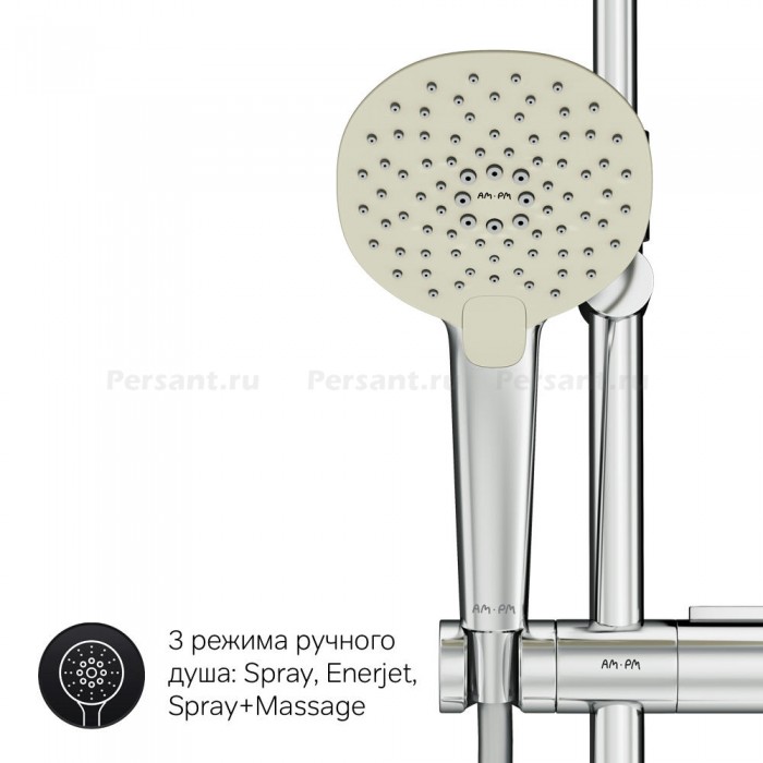 Душевая стойка AM.PM Spirit 2.0 F0770A500 с термостатом для ванны, хром