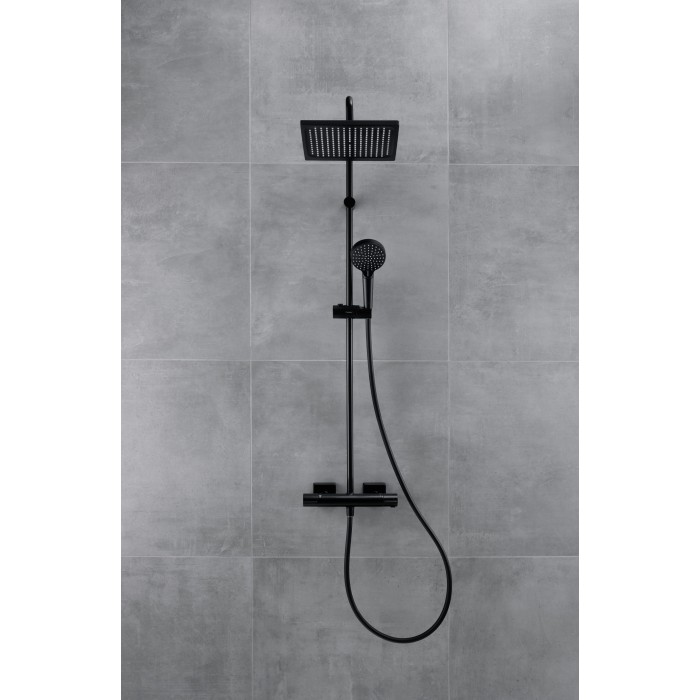Душевая стойка Hansgrohe Vernis Shape 240 1jet 26427670 с термостатом, черная