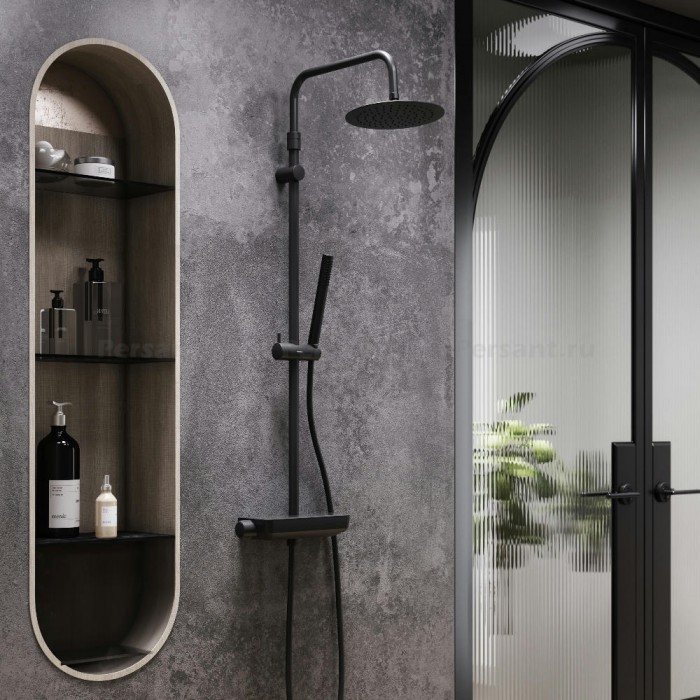 Душевая стойка Damixa Scandinavian Pure 936750300 с термостатом черная