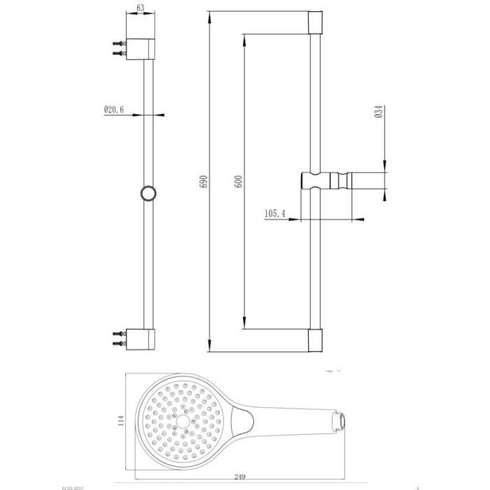 Душевой гарнитур Villeroy&Boch Embrace PLUS TVS1086000361