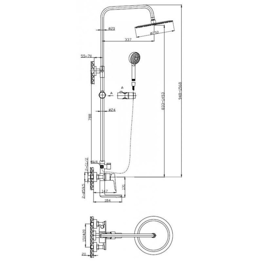 Душевая стойка BelBagno ANCONA ANCONA-VSCM-CRM