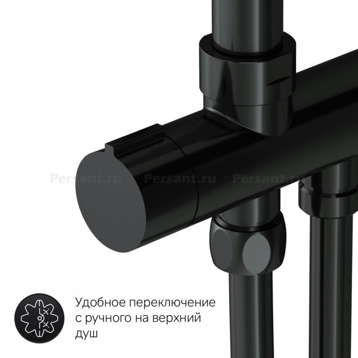 Душевая система AM.PM GEM F0790022 без смесителя, черная матовая