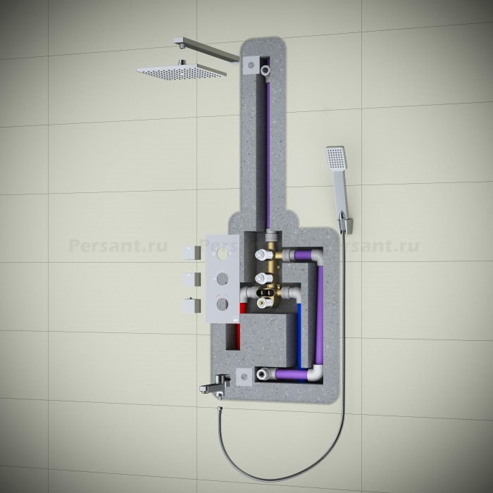 Душевой комплект Timo Tetra-thermo SX-0199/00SM с термостатом хром