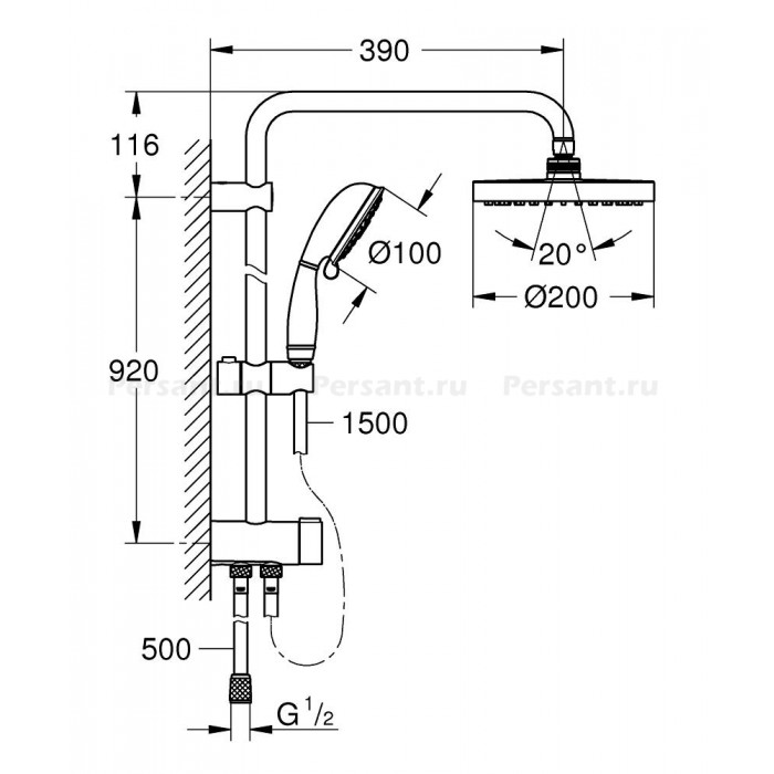 Душевая система GROHE New Tempesta Rustic System 26454001