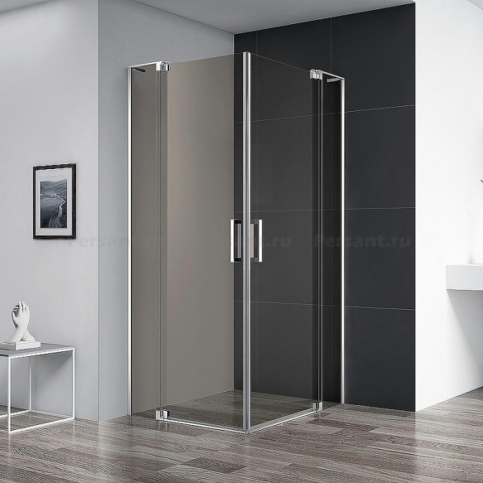 Душевой уголок Cezares Slider 75x75 SLIDER-A-2-70/80-BR-Cr профиль Хром стекло бронзовое