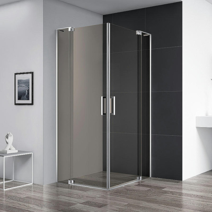 Душевой уголок Cezares Slider 85x85 SLIDER-A-2-80/90-BR-Cr профиль Хром стекло бронзовое