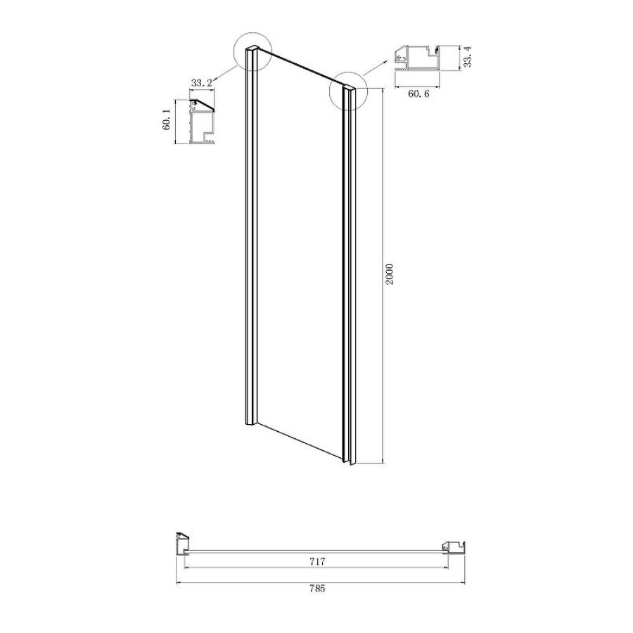 Душевой уголок Ambassador Intense 150x80 110021104IX-80IX профиль Хром стекло прозрачное