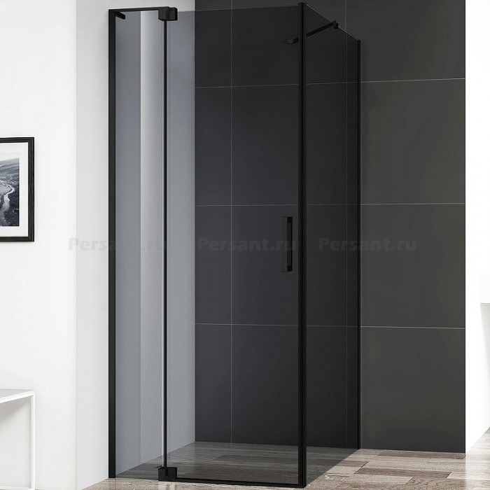 Душевой уголок Cezares Slider 90x100 SLIDER-AH-1-100-80/90-GRIGIO-NERO профиль черный стекло серое