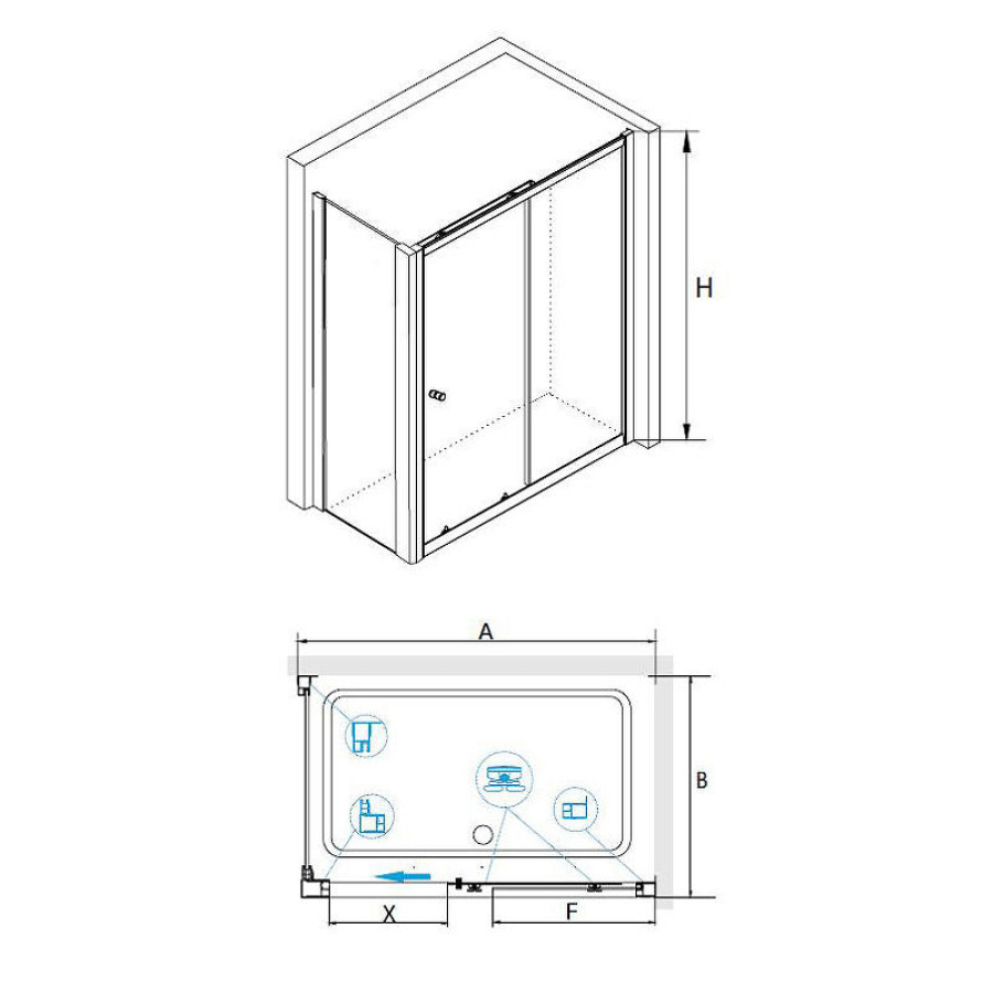 Душевой уголок RGW Classic CL-45-1 100x90 040945109-011 профиль Хром стекло прозрачное