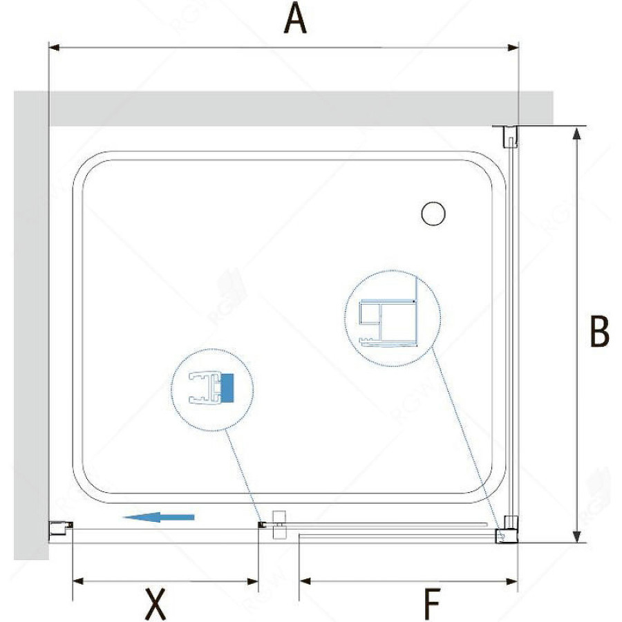 Душевой уголок RGW Passage PA-76 180х80 35087688-11 профиль Хром стекло прозрачное