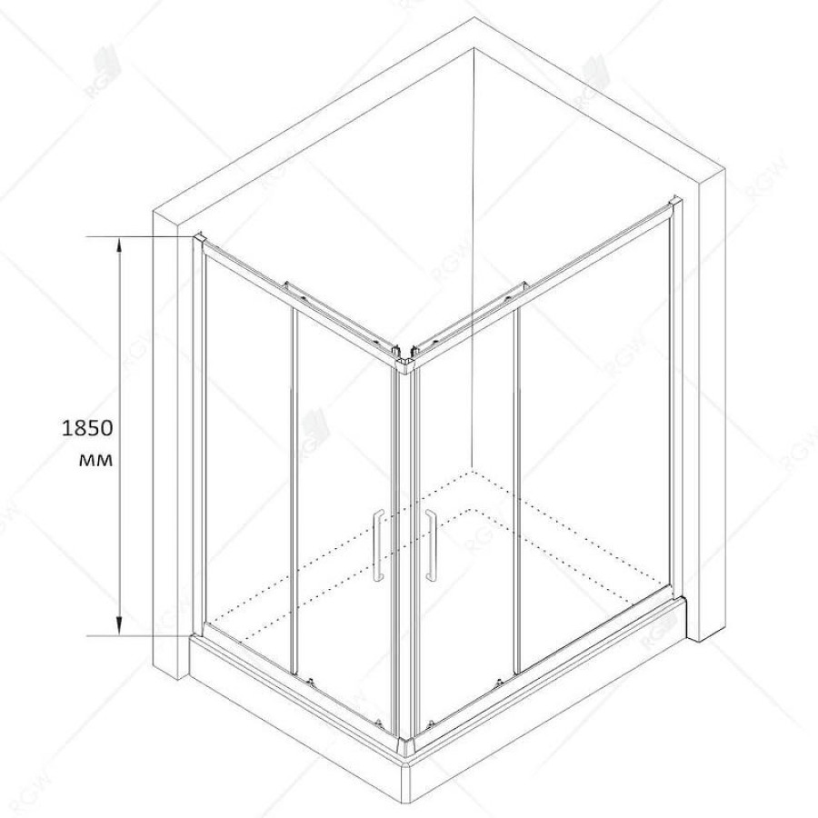 Душевой уголок RGW Classic CL-44B 120х90 32094492-14 профиль Черный стекло прозрачное