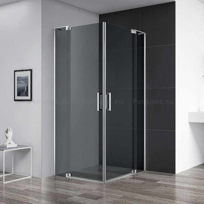 Душевой уголок Cezares Slider 75x75 SLIDER-A-2-70/80-GRIGIO-Cr профиль Хром стекло серое