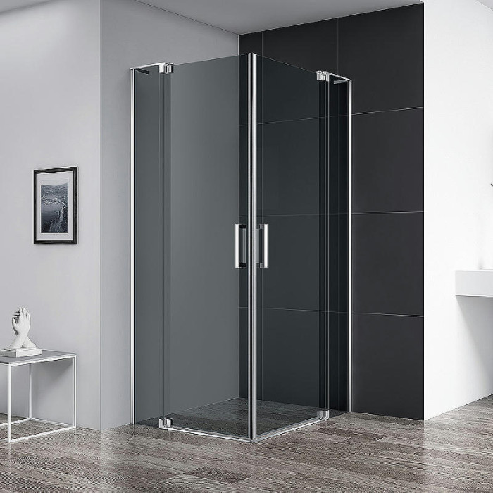 Душевой уголок Cezares Slider 95x95 SLIDER-A-2-90/100-GRIGIO-Cr профиль Хром стекло серое