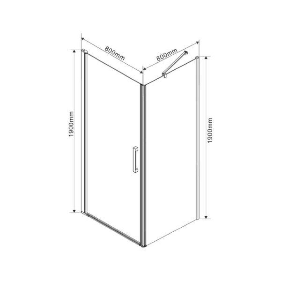 Душевой уголок Vincea Orta 80х80 VSR-1O8080CL профиль Хром стекло прозрачное