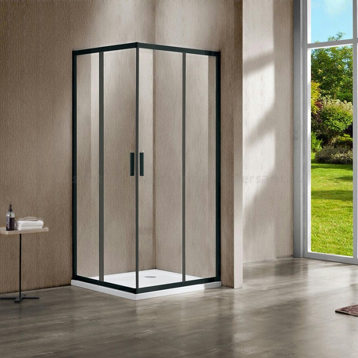 Душевой уголок Vincea Garda 120x80 VSS-1G8012CLB профиль черный, стекло прозрачное