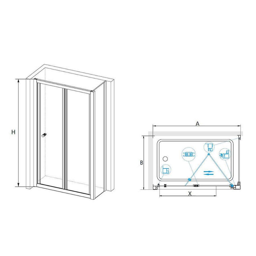 Душевой уголок RGW Classic CL-31 80x80 04093188-011 профиль Хром стекло прозрачное