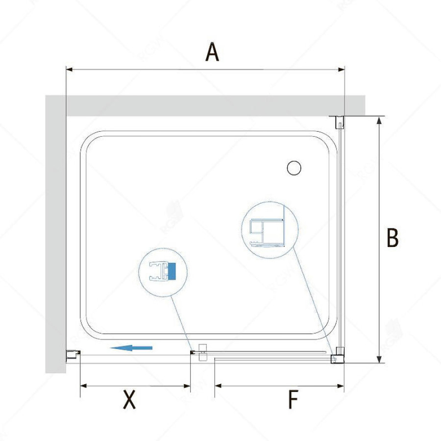 Душевой уголок RGW Passage PA-76 120х120 35087622-11 профиль Хром стекло прозрачное