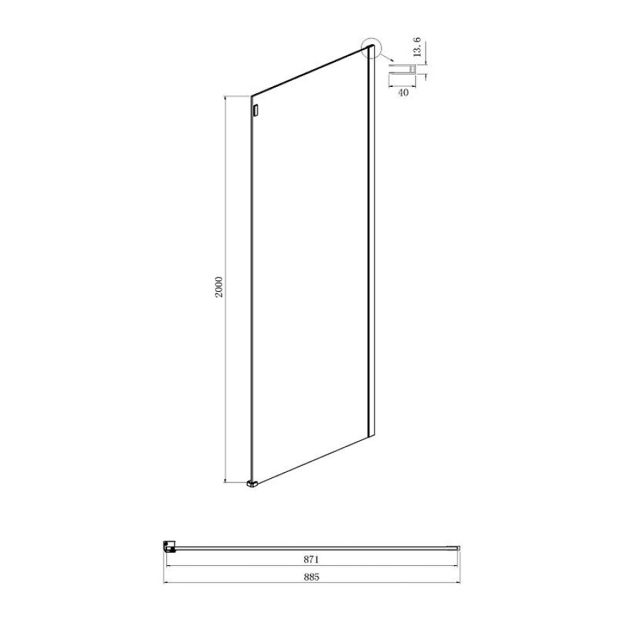 Душевой уголок Ambassador Benefit 140x90 19021203HB-90HB профиль Черный стекло прозрачное