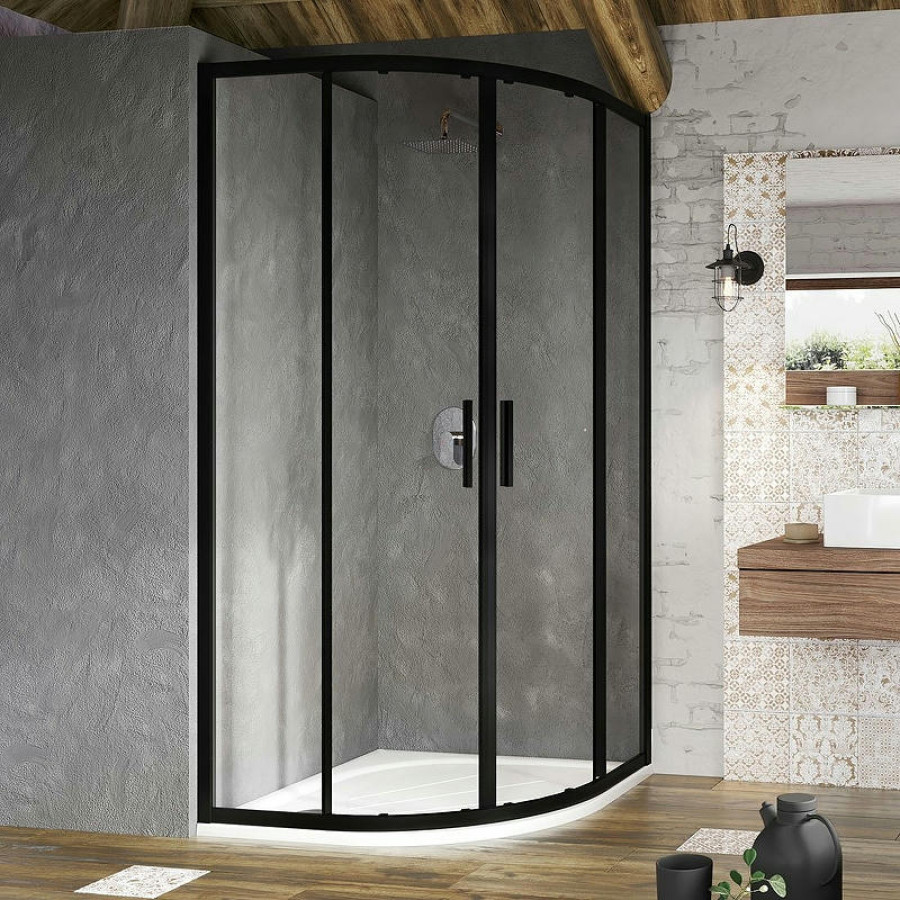 Душевой уголок Ravak Blix BLSCP4-90 90x90 X3BM70300Z1 профиль Черный стекло Transparent