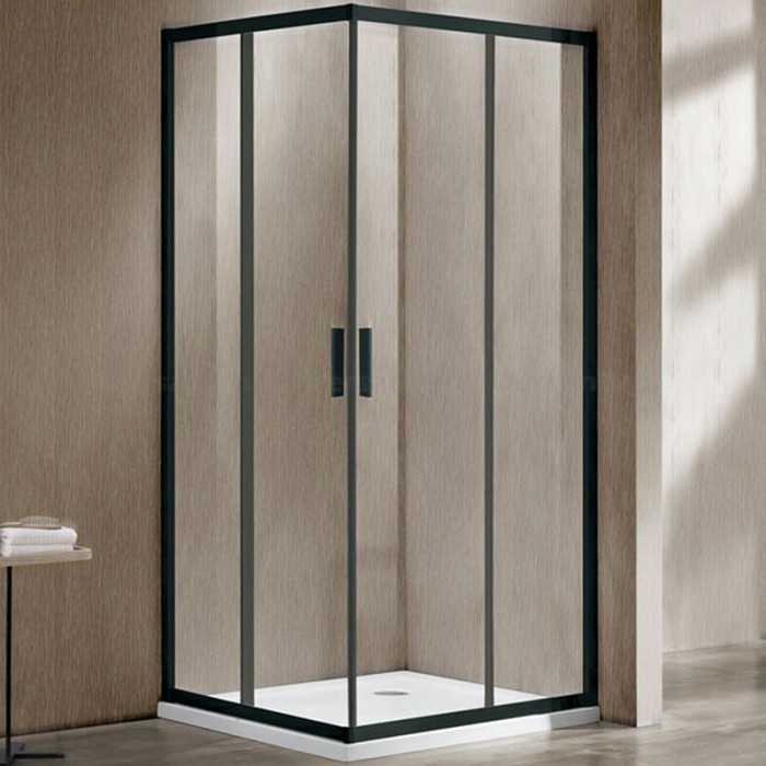 Душевой уголок Vincea Garda 120x110 VSS-1G1112CLB профиль черный, стекло прозрачное