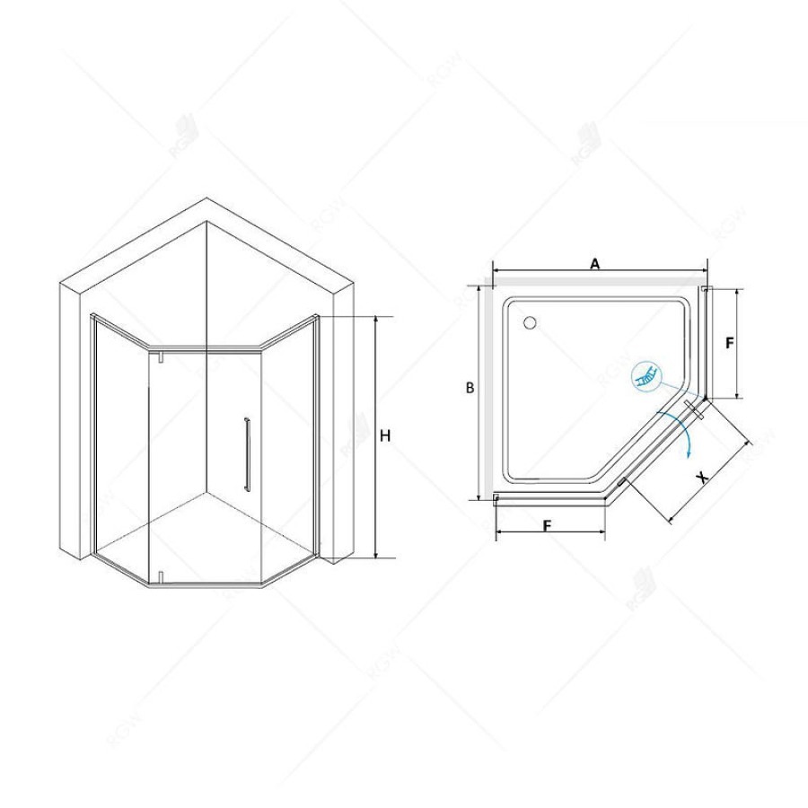 Душевой уголок RGW Stilvoll SV-81G 90х90 32328199-16 профиль Золото стекло прозрачное