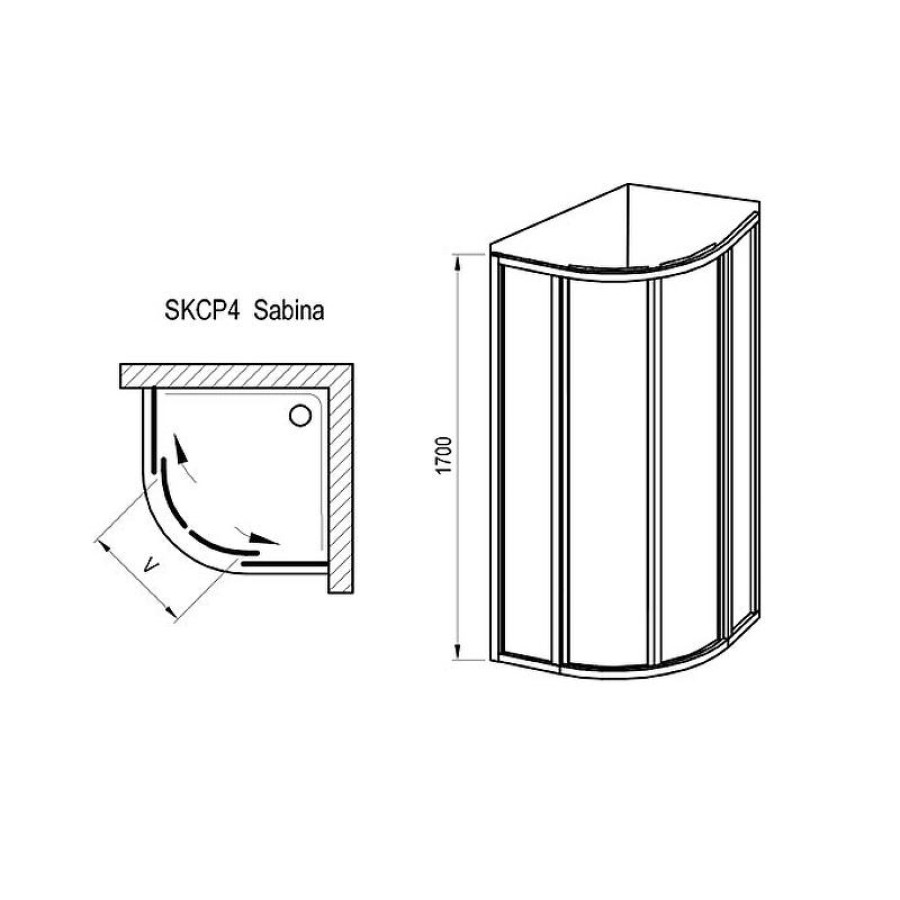 Душевой уголок Ravak Supernova SKCP4-80 Sabina 80x80 31144VU0011 профиль Сатин витраж пластик Pearl