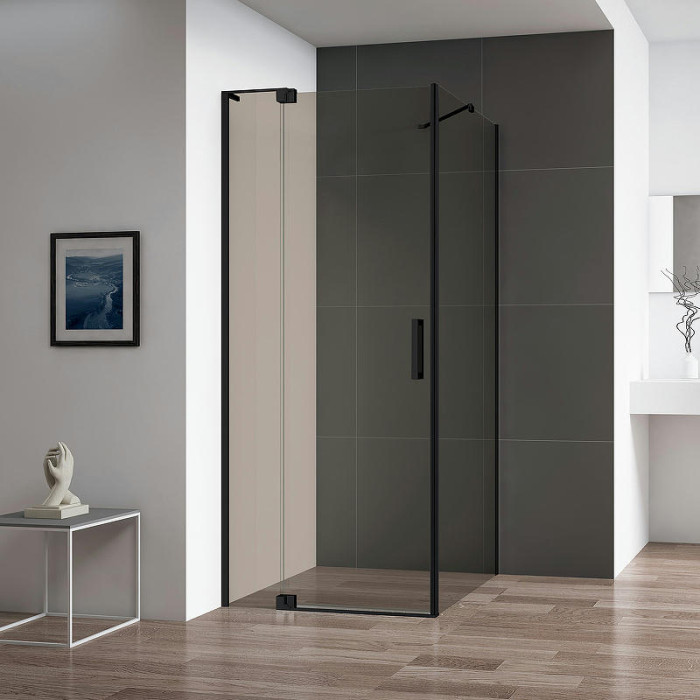 Душевой уголок Cezares Slider 70x80 SLIDER-AH-1-80-70/80-BR-NERO профиль черный стекло бронзовое