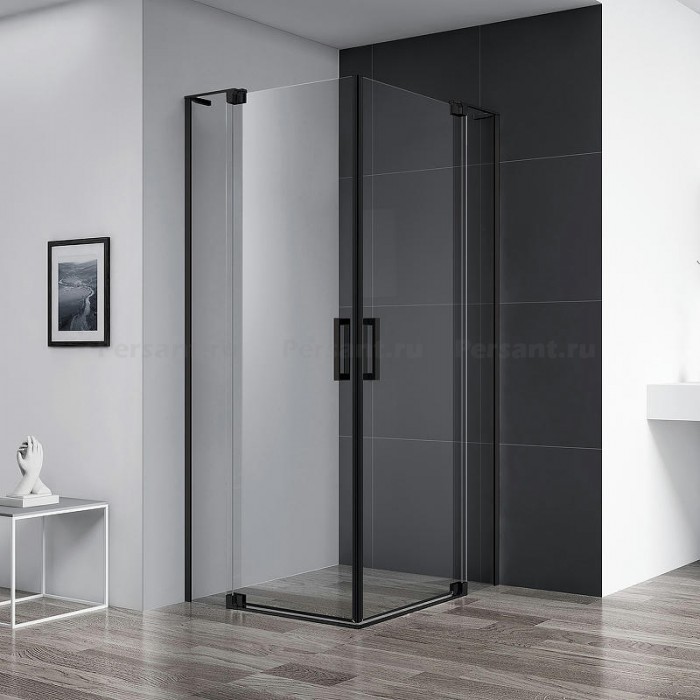 Душевой уголок Cezares Slider 95x95 SLIDER-A-2-90/100-C-NERO профиль черный стекло прозрачное
