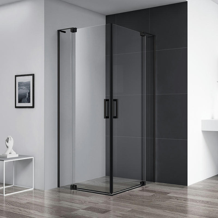 Душевой уголок Cezares Slider 85x85 SLIDER-A-2-80/90-C-NERO профиль черный стекло прозрачное