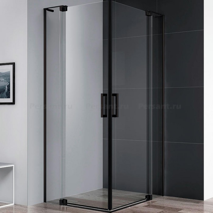 Душевой уголок Cezares Slider 95x95 SLIDER-A-2-90/100-C-NERO профиль черный стекло прозрачное