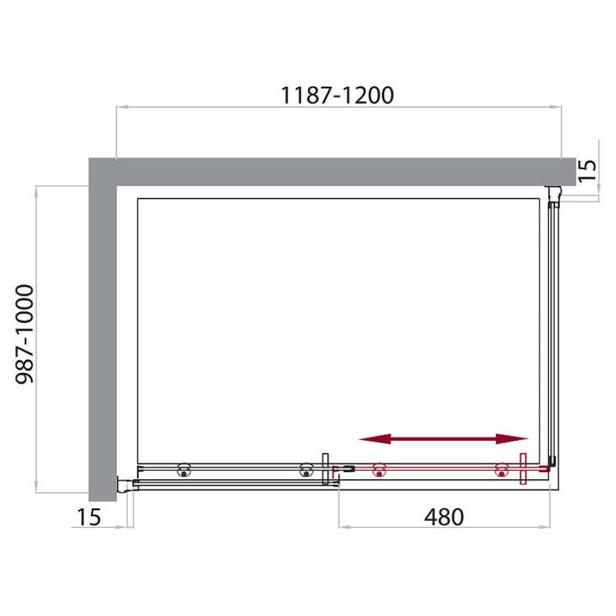 Душевой уголок BelBagno Uno 120х100 UNO-AH-1-120/100-C-Cr профиль Хром стекло прозрачное